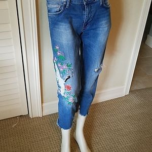 Zara embroidered jeans